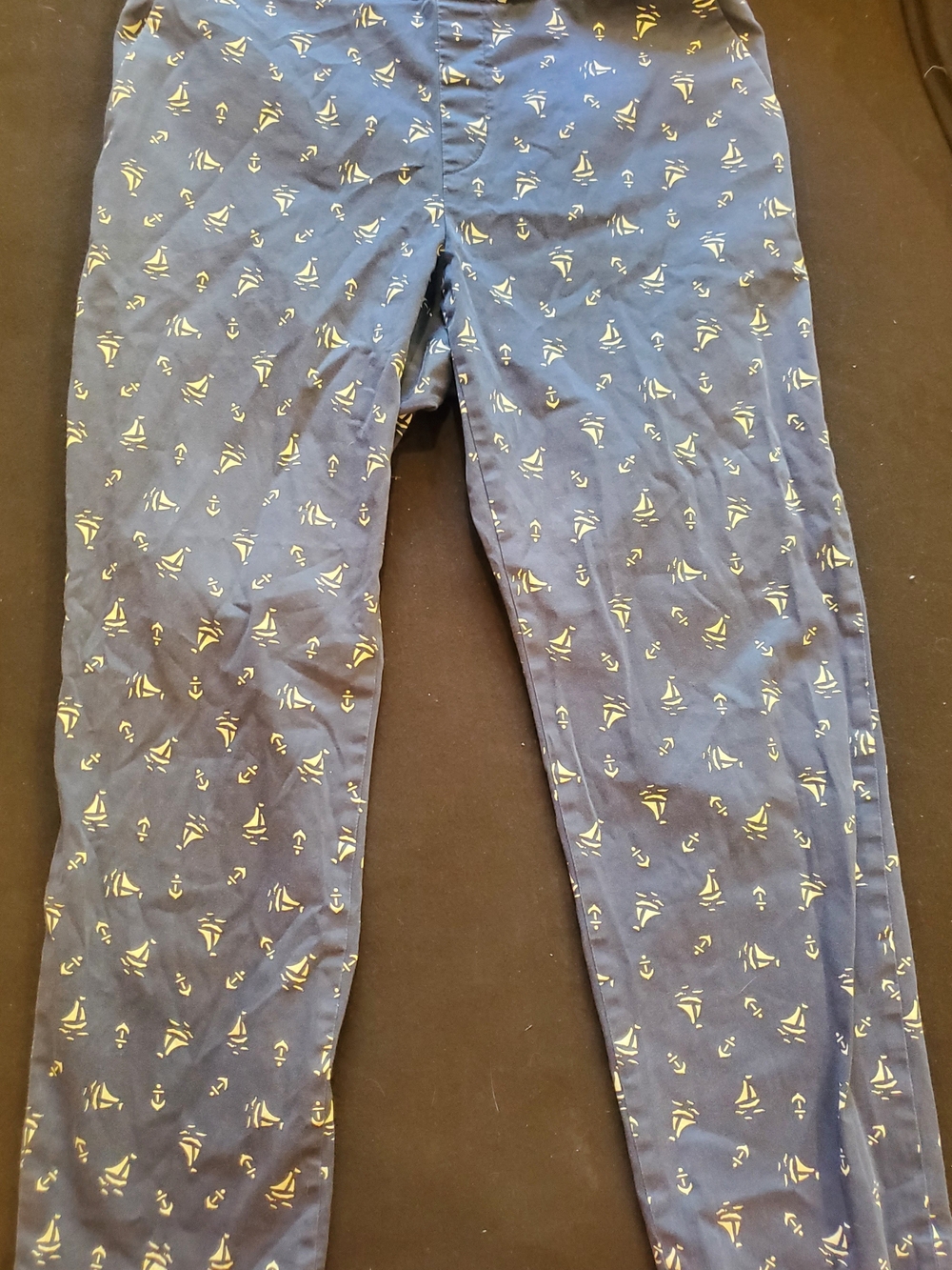 UNIQLO Nautical Sailboat & Anchor Cropped Pants Navy Blue Women’s XL